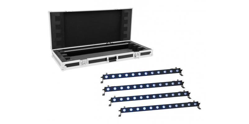 EUROLITE Set 4x LED BAR-12 QCL RGB+UV Bar + Case