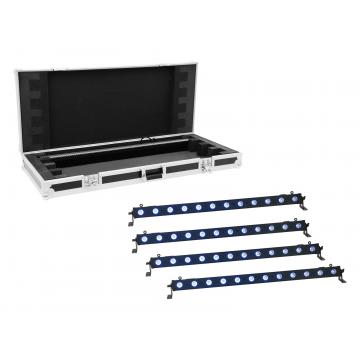 Set EUROLITE 4x LED BAR-12 QCL RGB+UV Bar + Carcasa