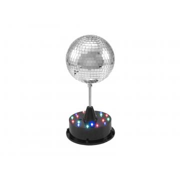 LED Mirror Ball 13cm with Base