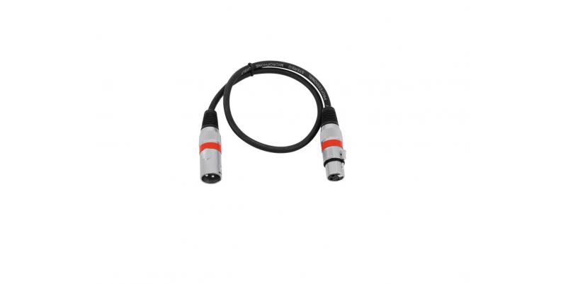 Cablu MC-05R 0.5m,negru/rosu  XLR m/f,balansat