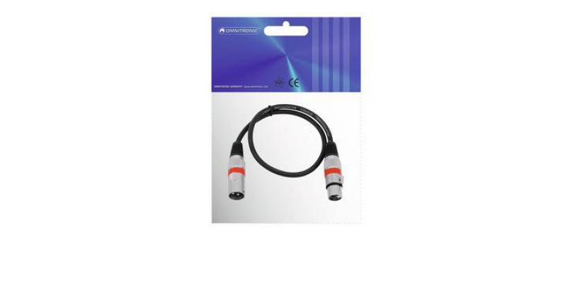 Cablu MC-05R 0.5m,negru/rosu  XLR m/f,balansat