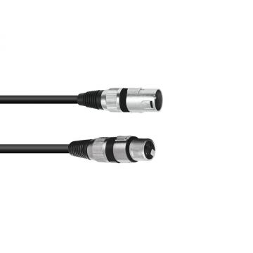 Omnitronic Cable MC-30, 3m, black, XLR m/f, balanced
