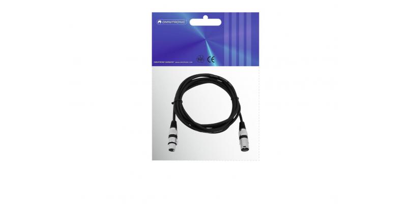 Cablu MC-30, 3m, negru, XLR m/f, balansat