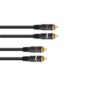 OMNITRONIC -Cablu CC-09 2x2 RCA-plugs 0.9m HighEnd
