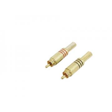 Omnitronic RCA plug gold-plated, 7 mm, red/black pair