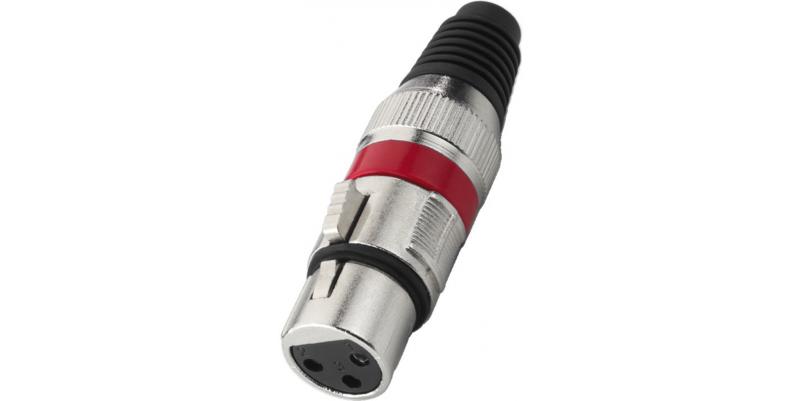 Conector Monacor XLR-207J/RT - 3 pini, mamÄƒ, roÈ™u