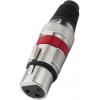 Conector Monacor XLR-207J/RT - 3 pini, mamÄƒ, roÈ™u