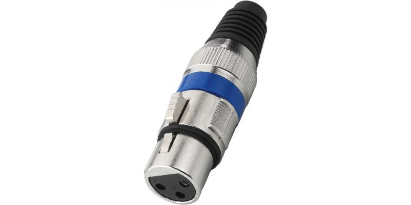 Conector Monacor XLR-207J/BL - 3 pini, mamÄƒ, albastru