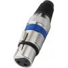 Conector Monacor XLR-207J/BL - 3 pini, mamÄƒ, albastru