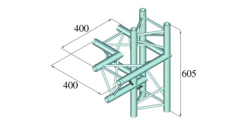 ColÈ›ar schelÄƒ Alutruss DECOLOCK DQ3-PAC44 - 4 direcÈ›ii / stÃ¢nga