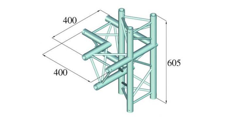 ColÈ›ar schelÄƒ Alutruss DECOLOCK DQ3-PAC45 - 3 puncte / 4 direcÈ›ii / dreapta