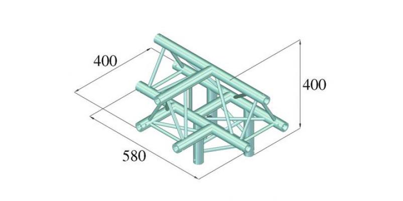 Element "T" schelÄƒ Alutruss DECOLOCK DQ3-PAT43 - 3 puncte / 4 direcÈ›ii / /\