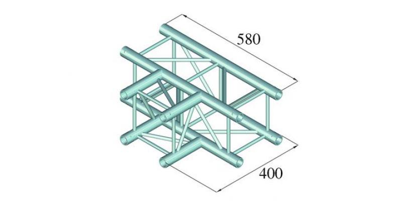 Element "T" schelÄƒ Alutruss DECOLOCK DQ4-PAT35 - 4 puncte / 3 direcÈ›ii / 90Â°