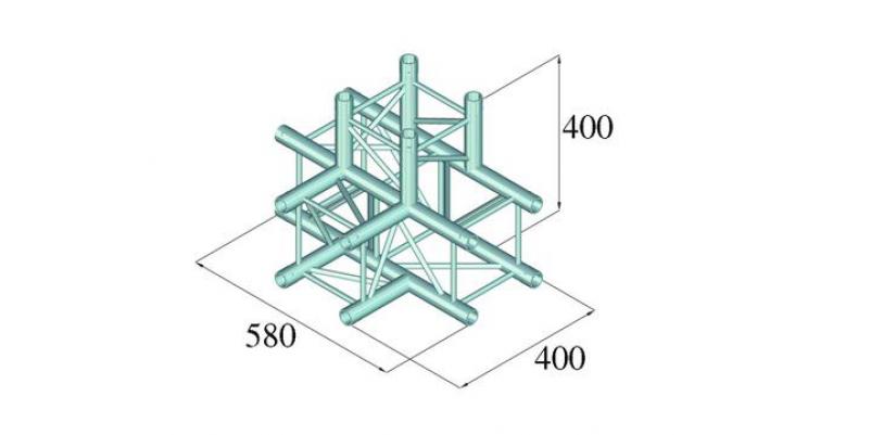 Element "T" schelÄƒ Alutruss DECOLOCK DQ4-PAT42 - 4 puncte / 4 direcÈ›ii