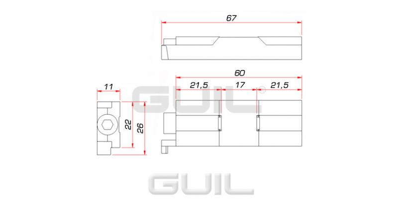 Conector Guil TMU-01 pentru platforme TM440, TM440XL & TM441