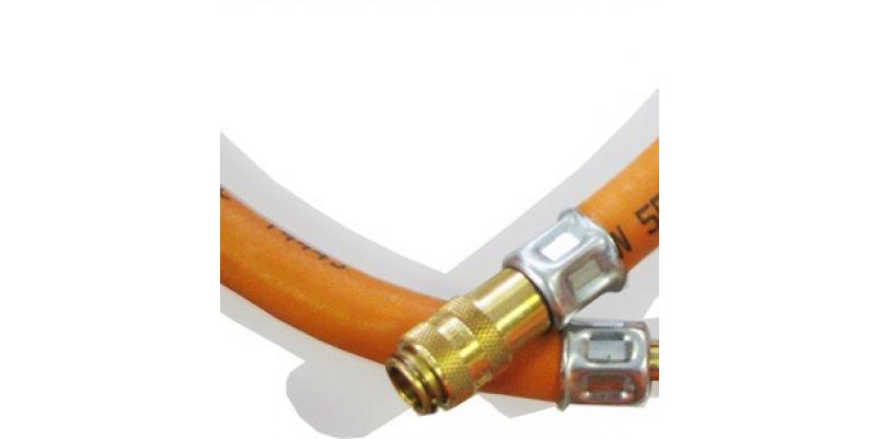 Furtun pentru gaz propan - 10 m inclusiv conector rapid (MamÄƒ - TatÄƒ)