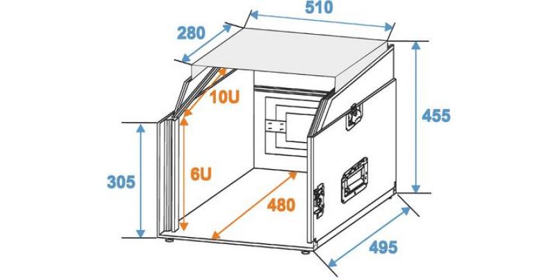 Combo case Roadinger LS5 - 6 U, laptop desk