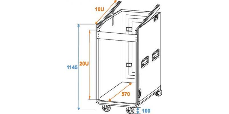 Combo case Roadinger Pro - 20 U