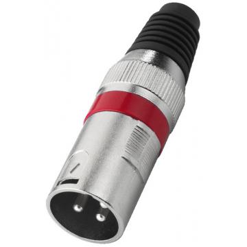 Monacor XLR-207P/RT - 3 pin, male, red
