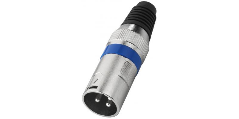 Conector Monacor XLR-207P/BL - 3 pini, tatÄƒ, albastru