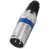 Conector Monacor XLR-207P/BL - 3 pini, tatÄƒ, albastru