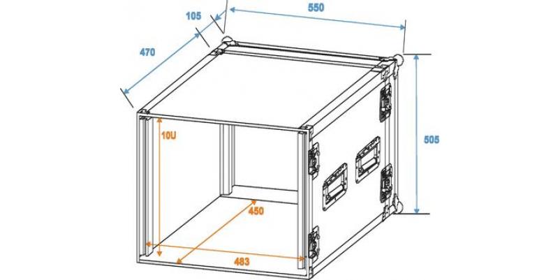 Rack / Case Roadinger PR-2 - 10U