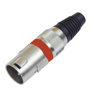 Omnitronic XLR plug - 3 pin, male, red