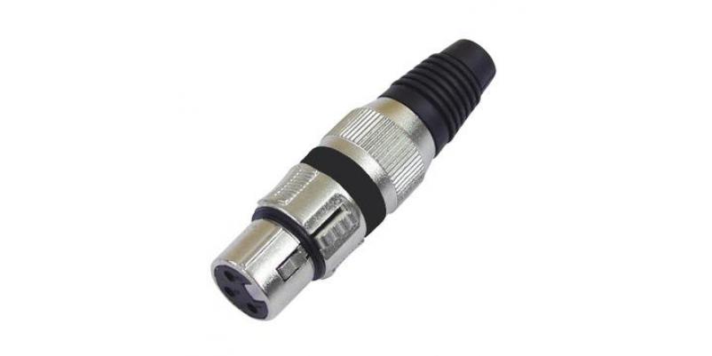 Conector Omnitronic XLR - 3 pini, mamÄƒ, negru