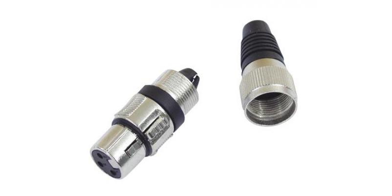 Conector Omnitronic XLR - 3 pini, mamÄƒ, negru