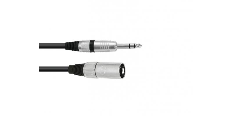 Cablu adaptor XLR (M) / Jack stereo 6.3 mm - 0.9 m, negru