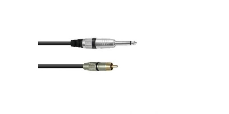 Cablu adaptor RCA / Jack mono 6.3 mm - 0.9 m, negru