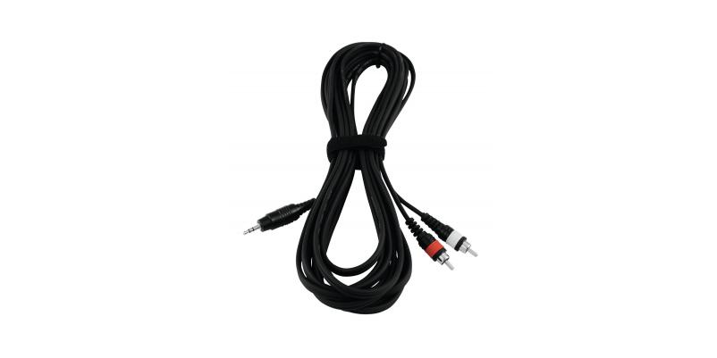 Cablu adaptor Jack stereo 3.5 mm / 2 x RCA - 3 m, negru