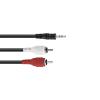 Cablu adaptor Jack stereo 3.5 mm / 2 x RCA - 1.5 m, negru