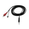 Cablu adaptor Jack stereo 3.5 mm / 2 x RCA - 1.5 m, negru