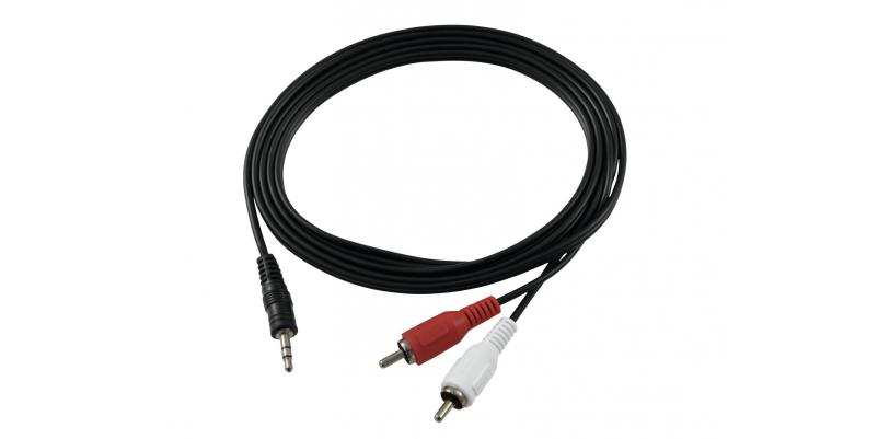 Cablu adaptor Jack stereo 3.5 mm / 2 x RCA - 1.5 m, negru