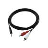 Cablu adaptor Jack stereo 3.5 mm / 2 x RCA - 1.5 m, negru