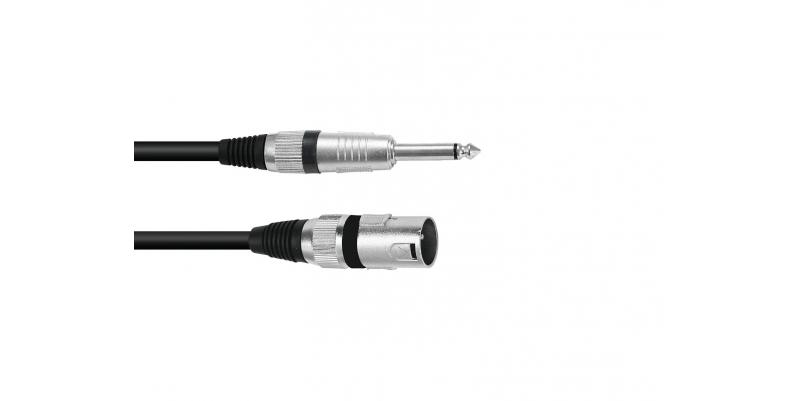 Cablu adaptor XLR (M) / Jack mono 6.3 mm - 0.9 m, negru