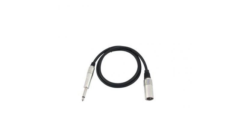 Cablu adaptor XLR (M) / Jack mono 6.3 mm - 0.9 m, negru