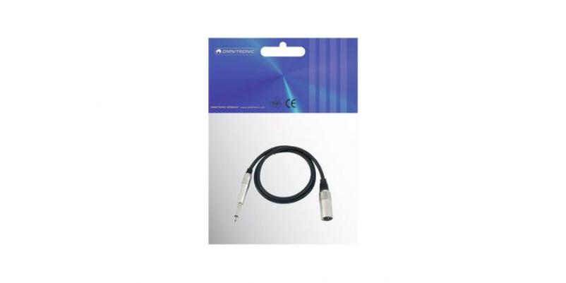 Cablu adaptor XLR (M) / Jack mono 6.3 mm - 0.9 m, negru