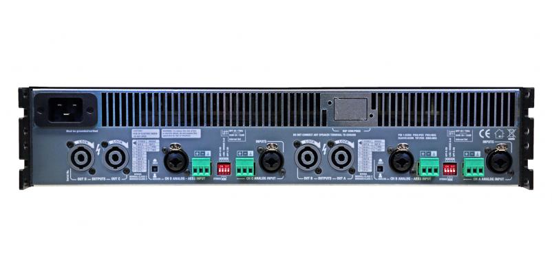 AMPLIFICATOR KIND AUDI  K4C - 4 channel amplifier, 1500/2, 1250/4, 750/8, 1200/Hi-Z 100V