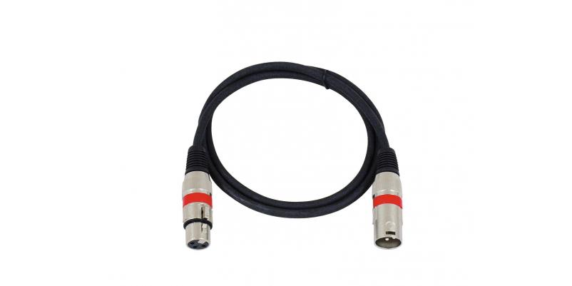 Cablu OMNITRONIC XLR 3pin 1m bk/rd