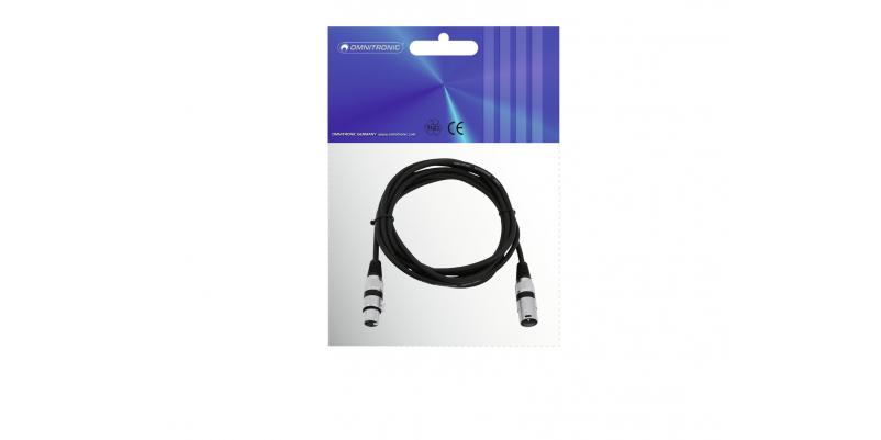 Cablu OMNITRONIC XLR 3pin 0.5m bk