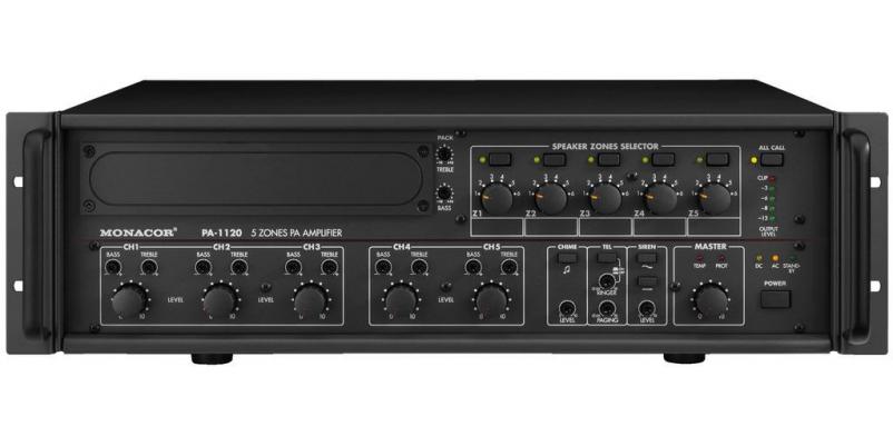 PA-1120, 5-zone mono PA mixing amplifier