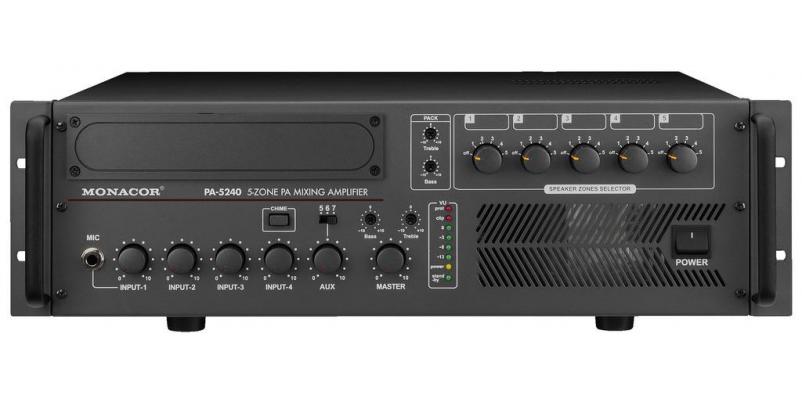 PA-5240, 5-zone mono PA mixing amplifier