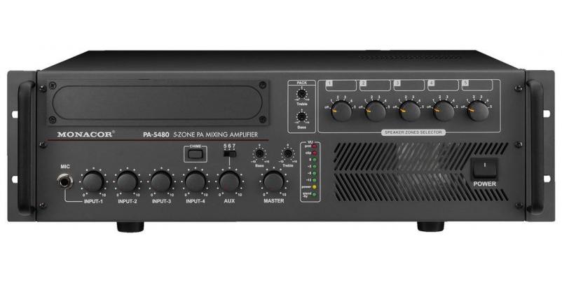 PA-5480, 5-zone mono PA mixing amplifier