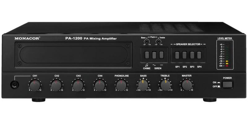 PA-1200, 4-zone mono PA mixing amplifier