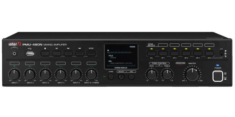 PMU-480N, 5-zone digital mono PA mixing amplifier