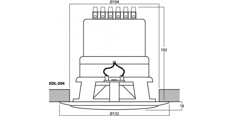 EDL-204, weatherproof flush-mount PA speaker