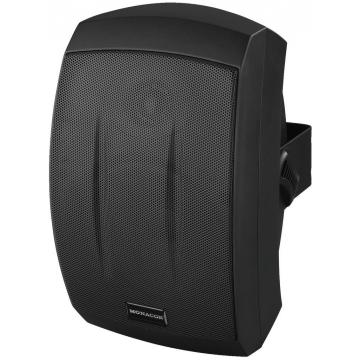 Monacor ESP-232/SW, weatherproof 2-way PA wall-mount speaker system - 100 V / 8 Ω / black