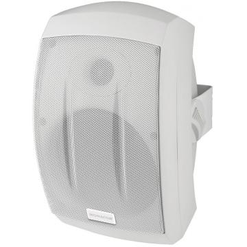Monacor ESP-232/WS, weatherproof 2-way PA wall-mount speaker system - 100 V / 8 Ω / white